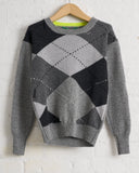LA FETICHE, AW26-UNA, LAMBSWOOL ARGYLE CREW NECK