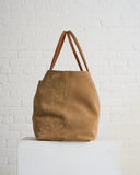 MASSIMO PALOMBA, REGINA CALF LEATHER SUEDE BAG, CARAMEL