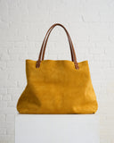 MASSIMO PALOMBA, REGINA CALF LEATHER SUEDE BAG, SUNFLOWER