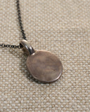 ROSA MARIA, HAMMERED STERLING SILVER BLACK DIAMOND NECKLACE