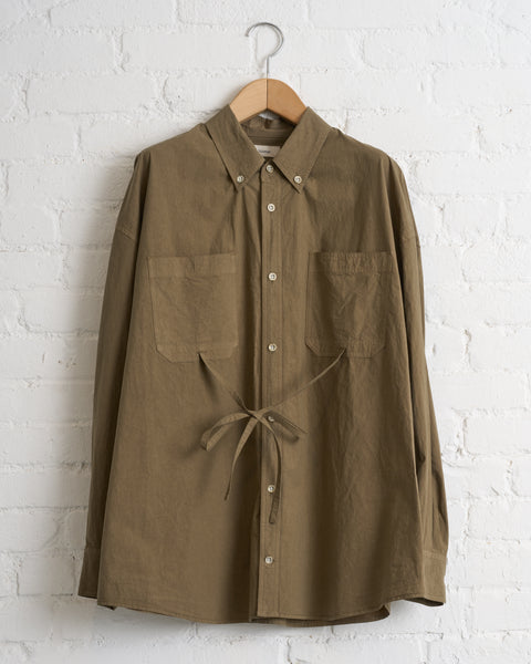 NOMAT, COTTON TIED SHIRT, OLIVE GREEN