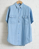 ORSLOW, COTTON CHAMBRAY SHORT SLEEVE SHIRT