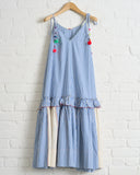 PERO, DLWPDSGT01, SILK WOVEN DRESS, PINSTRIPE