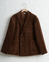 PHIGVELERS CORDUROY DOUBLE-BREASTED SUIT JACKET CHESTNUT BROWN