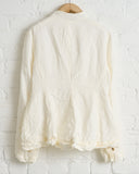 RICORRROBE, RORY TEXTURED LINEN JACKET WHITE