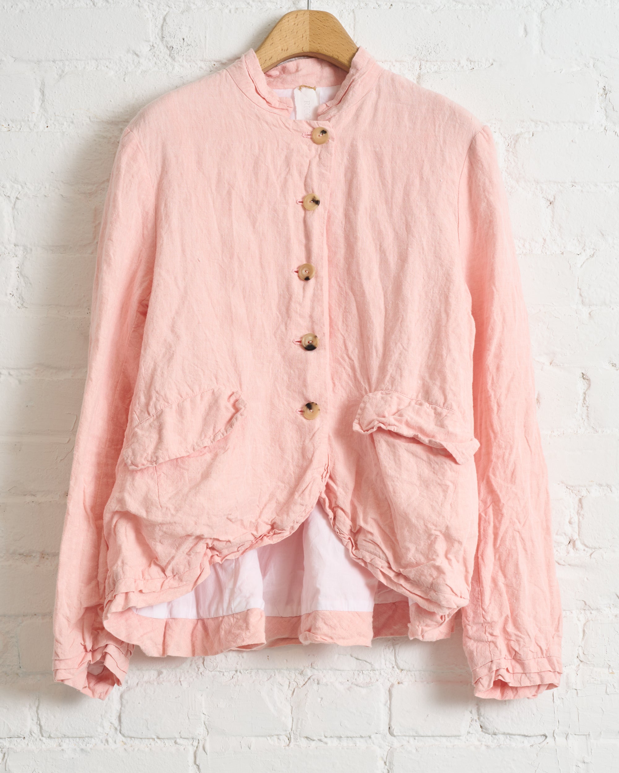 RICORRROBE, RORY TEXTURED LINEN JACKET, CORAL – 180 The Store