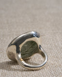 ROSA MARIA, ROBERTA, SS RING - COGNAC DIAMONDS & GREEN RUTILATED QUARTZ
