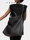 TSATSAS, FABER TWO XL TOTE BAG W. SHOULDER STRAP CALFSKIN LEATHER, 06.17.26