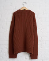 SOFIE D'HOORE, BRICK, MAESTRO 6-PLY CREWNECK SWEATER