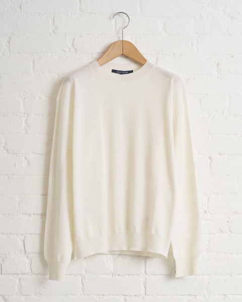 SOFIE D' HOORE C-NECK LONG SLEEVES MERINO, OFF WHITE