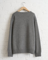 SOFIE D'HOORE, V-NECK PULLOVER LONG SLEEVES, GREY MELANGE