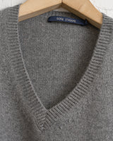 SOFIE D'HOORE, V-NECK PULLOVER LONG SLEEVES, GREY MELANGE