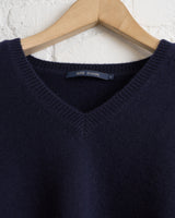 SOFIE D'HOORE, V-NECK PULLOVER LONG SLEEVES, MIDNIGHT