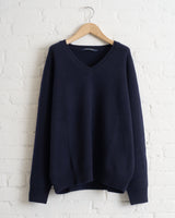 SOFIE D'HOORE, V-NECK PULLOVER LONG SLEEVES, MIDNIGHT