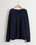 SOFIE D'HOORE, V-NECK PULLOVER LONG SLEEVES, MIDNIGHT