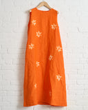 SUZUSAN, LINEN RAMIE CHAMBRAY SLEEVELESS DRESS