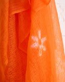 SUZUSAN, KOCHOU SHIBORI CASHMERE SHAWL, BURNT ORANGE