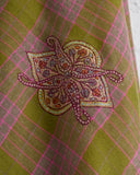 YASER SHAW, 621420, #2, CASHMERE WOVEN EMBROIDERY, PINK AND GREEN