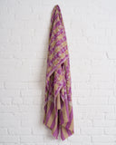 YASER SHAW, PURPLE&GOLD, EMBROIDERED CASHMERE SCARF