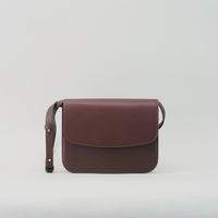 LAPERRUQUE, CHOCOLATE, LEATHER FLAP BAG