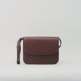 LAPERRUQUE, CHOCOLATE, LEATHER FLAP BAG