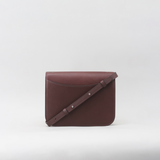 LAPERRUQUE, CHOCOLATE, LEATHER FLAP BAG