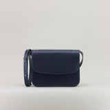 LAPERRUQUE, NAVY, LEATHER FLAP BAG