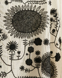 AODRESS, THREE SUN FLOWER CENTER SLIT DRESS, KORA BLACK PURANA