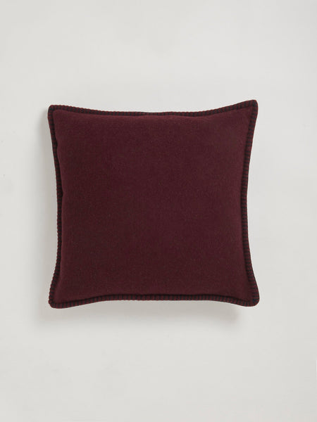 R+D Lab | Doppio double sided cushion | Carmine Red/ indigo blue