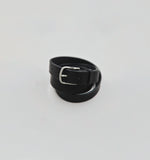 LAPERRUQUE BELT IN BLACK VEGETABLE BRIDLE LEATHER W/ SILVER BUCKLE